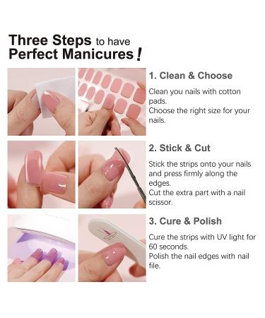 DANNI & TONI Camellia Semi-Cured Gel Nail Strips - Glossy Nail Wraps (28 Stickers) - Buy Online on GoSupps.com