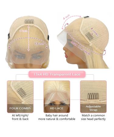 Octtsea 613 Blonde Lace Front Human Hair Wig 22 Inch Body Wave | Pre Plucked with Baby Hair | 150% Density HD Lace Frontal Wig for Women - Buy Online on GoSupps.com