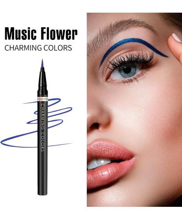 Music Flower Waterproof Coloured Eyeliner Pencil - Ocean Blue | Smudge-Proof Liquid Liner with Multiple Colour Options - Buy Online on GoSupps.com