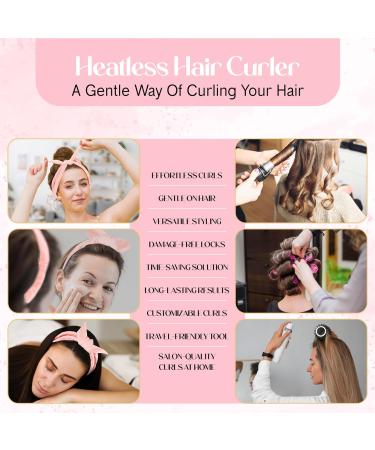 ADMORA Heatless Curlers Headband - Overnight Soft Curls Set for Long and Short Hair - Pink - Buy Online on GoSupps.com