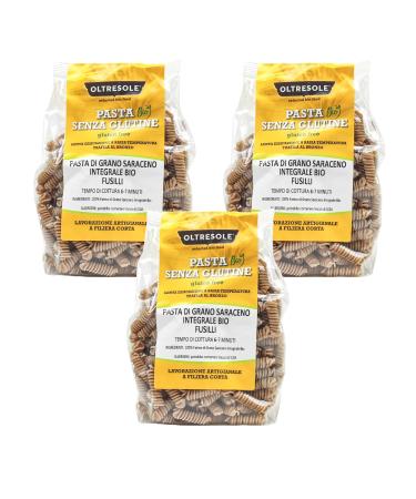 Oltresole - Organic Italian gluten-free buckwheat pasta, Fusilli format - Gluten-free pasta, organic whole-grain buckwheat flour
