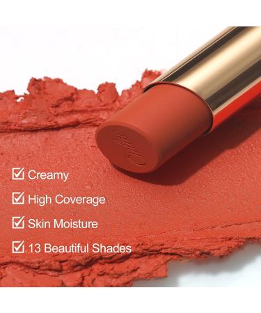 Oulac Orange Red Creamy Matte Lipstick | Moisturising Soft Satin Finish Lipsticks for Women | Highly Pigmented with Rose Oil | Vegan & Cruelty-Free - 3.6g - Buy Online on GoSupps.com