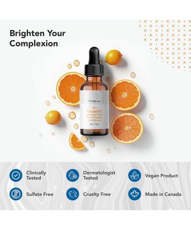 F'eDoren 20% Vitamin C Face Serum - Vitamin C Facial Serum with Hyaluronic Acid Green Tea Aloe Vera - 30 mL Aloe Vera Facial Serum - Made In Canada - Buy Online on GoSupps.com