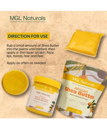 Unrefined African Shea Butter Yellow - 100% Pure Raw Vegan Organic | 1 lb Moisturizing Cream for All Skin & Hair Types - Buy Online on GoSupps.com