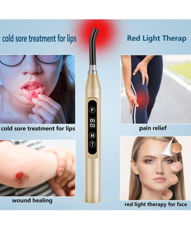 Farmlite Red Light Therapy Cold Sore Treatment Device for Lips - Fever, Blister, and Red Cold Sore Relief - Mouth/Nose Gold - Buy Online on GoSupps.com