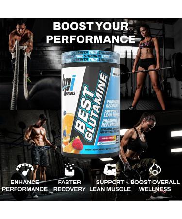 BPI Sports Best Glutamine Supplement, L Glutamine Powder for Gut Health, Muscle Recovery and Immune Support 6 Advanced Glutamine Types + Vitamin C 50 Servings Berry Citrus Flavor Berry Citrus 1.08 Pound (Pack of 1) - Buy Online on GoSupps.com