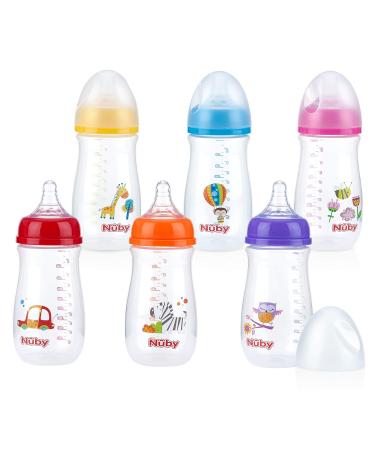 Nuby Wide Neck Bottle with Anti-Colic Air System  Colors/Prints May Vary  1pk Multi - Buy Online on GoSupps.com