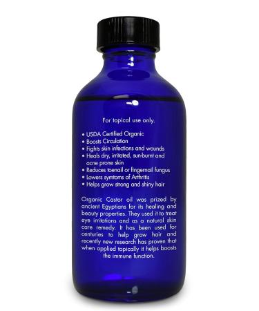 Organic Cold Pressed Castor Oil - 100% Pure Food Grade for Face Hair Growth Eyelashes & Constipation - Zongle Therapeutics 4 OZ - International Shipping Available - Buy Online on GoSupps.com