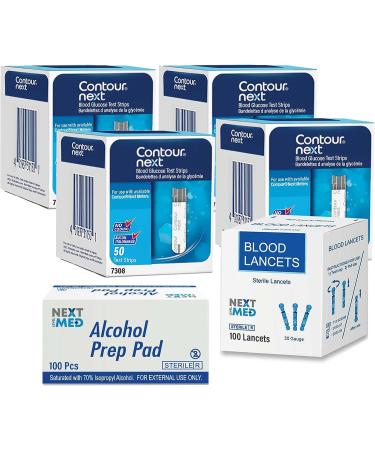 Next-Level-Med Diabetes Testing Kit - 200 Strips, 100 Lancets, 100 Alcohol Swabs | Blood Sugar Test Kit for Glucose Testing - Buy Online on GoSupps.com
