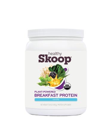 Plant Based Protein Breakfast Protein Powder | Healthy Skoop| USDA Certified Organic | Probiotics | Fiber | Vegan, Dairy Free, Gluten Free, Non-GMO | Vanilla | 13.8 Ounces Vanilla 13.8 Ounce (Pack of 1)