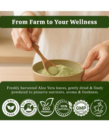 Exotic Veda Aloe Vera Powder 100g | Pure & Natural | for Skin Hair & Wellness | Non-GMO Vegan Gluten-Free | DIY Face Packs Hair Masks & Smoothies - Buy Online on GoSupps.com