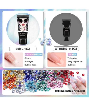 Morovan Poly Gel Nail Kit - 20 Colors Glitter Starter Kit with UV Lamp | DIY Nail Extension at Home - Buy Online on GoSupps.com