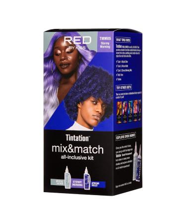 RED by Kiss Hair Color Kit - All-Inclusive Tintation with Bleach & Semi-Permanent Colors (Stormy Morning) - International Shipping Available - Buy Online on GoSupps.com