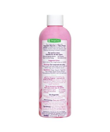 De La Cruz Rose Water and Glycerin 8 fl oz - Facial Toner & Moisturizer for Skin/Hair - 2 Bottles - Buy Online on GoSupps.com