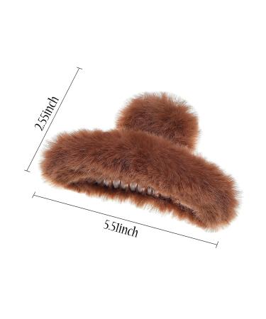 Toderoy 5.5 Faux Fur Claw Clip Set for Winter - Large Leopard Grasp Hair Clip for Women & Girls - Buy Online on GoSupps.com