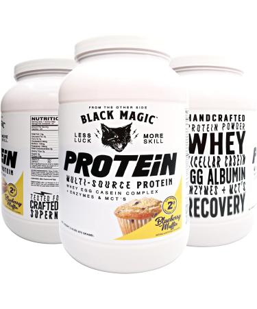 Worldwide Nutrition Bundle: Black Magic Protein Powder (2LB Blueberry Muffin) + Keychain - Buy Online on GoSupps.com