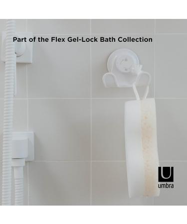 Umbra Flex Double Shower Hook - Gel Closure Technology Rust-Free Easy Installation for Luffa Brush Washcloth & Razors | White - Buy Online on GoSupps.com