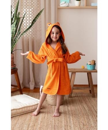 Ely Parker Kids Hooded Terry Bathrobe - Super Soft Turkish Cotton Towel for Boys & Girls Size 3-4 Years Comfortable & Absorbent - Buy Online on GoSupps.com