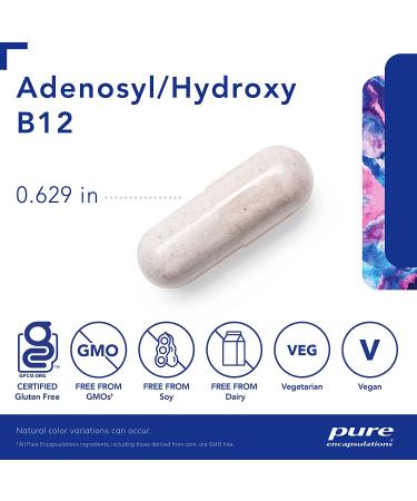 Pure Encapsulations Adenosyl/Hydroxy B12 90 Capsules | Nerve & Mitochondrial Support Blend - Buy Online on GoSupps.com