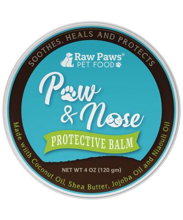 Raw Paws Pet Dog Paw Balm for Dogs & Cats, 4-oz - Natural Paw Balm Dogs - Cat Paw Balm - Paw Soother for Dogs - Paw Butter Balm for Dogs - Paw Cream for Dogs - Paw Pad Moisturizer - Paw Wax for Dogs