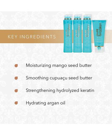 Pure Brazilian 4-Piece Travel Size Kit: Anti-Frizz Shampoo, Conditioner, Serum & Masque - Buy Online on GoSupps.com