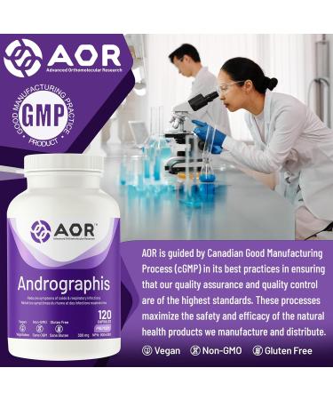 AOR Andrographis 120 Capsules - Premium Andrographis Paniculata Herbal Extract for Immune Support & Throat Comfort - High Potency Herbal Supplement for Adults Natural Remedy for Cold Relief - Buy Online on GoSupps.com