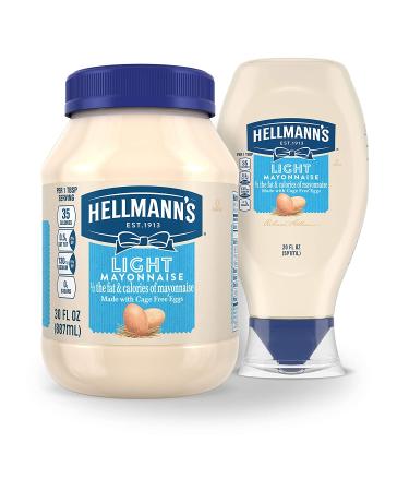 Hellmann's Light Mayonnaise 20 oz Squeeze Bottle - Made with Cage-Free Eggs - Pack of 3 - Buy Online on GoSupps.com