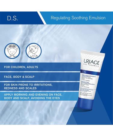 Uriage DS Regulating Soothing Emulsion - Fragrance-Free, 1.35 fl oz (40 ml) | Soothes & Regulates Skin - Buy Online on GoSupps.com