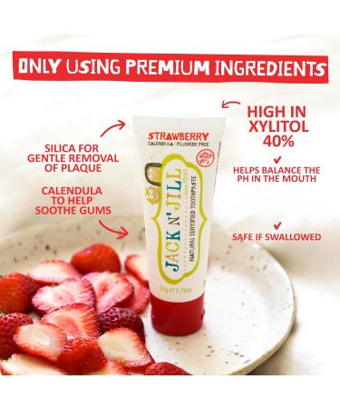 Jack N' Jill Kids Natural Toothpaste Fluoride Free Toothpaste Helps Soothe Gums and Fight Tooth Decay Toothpaste for Baby Toddler and Children 6 Months Plus Raspberry and Strawberry Bundle 2 x 50g Raspberry and Strawberry 50 g (Pack of 2) - Buy Online on GoSupps.com