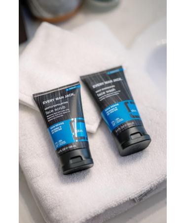 Every Man Jack Gentle Exfoliating Face Scrub for Men - 4.2 oz Twin Pack | Exfoliating, Moisturizing, and Reviving Skincare with Jojoba Beads, Hyaluronic Acid, and Caffeine - Buy Online on GoSupps.com