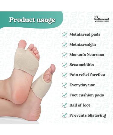 Pedimend Metatarsal Pads for Ball of Foot Cushion - Gel Sleeves for Feet Pain Relief - XL Size - Buy Online on GoSupps.com