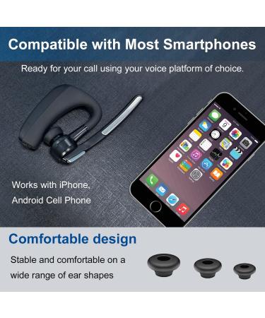 CVC 8.0 Dual Mic Noise Cancelling Bluetooth Headset V5.0 for iPhone Android - Hands-Free Wireless Earpiece for Driving and Office - Buy Online on GoSupps.com
