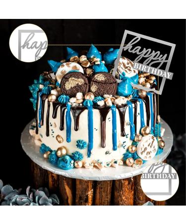 10PCS Happy Birthday Cake Toppers Side Mirror Acrylic Cake Topper Gold Silver Happy Birthday Cake Decorations Cake Inserts Cake Decor Birthday Cupcake Toppers for Birthday Party Cake Desserts Supplies - Buy Online on GoSupps.com