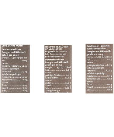  lm hle Solling Organic Vinegar & Oil Set - Elderflower Balsamic & Hazelnut Oil (3 x 100 ml) - International Shipping Available - Buy Online on GoSupps.com
