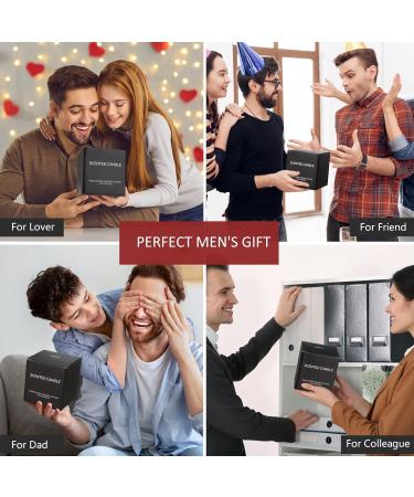 Premium Lavender Woods Scented Candle for Men - Long Lasting 50-Hour Burn | Masculine Black Soy Candle Gift - Buy Online on GoSupps.com