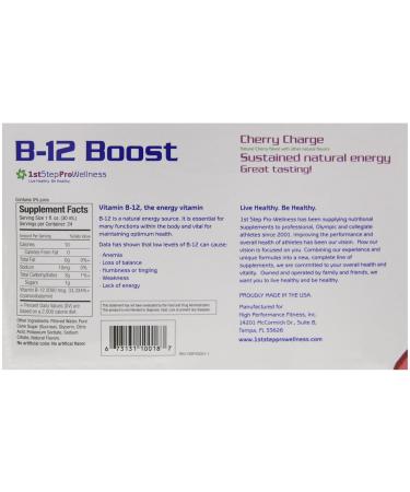 1st Step for Energy B-12 Boost Cherry Charge 12 (2 fl oz) bottles - Buy Online on GoSupps.com