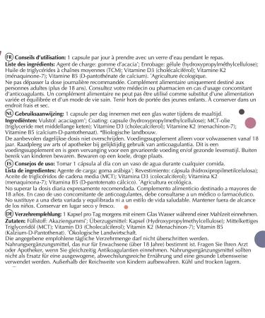 OPTIM D3 K2 B5 Vitamine D3 Vegan 1000 UI + K2 MK-7 + B5 Compl ment Alimentaire pour Femme 40+ / P rim nopause Ossature & Immunit Formule Synergique 45 G lules Qualit Belgique Vegan - Buy Online on GoSupps.com