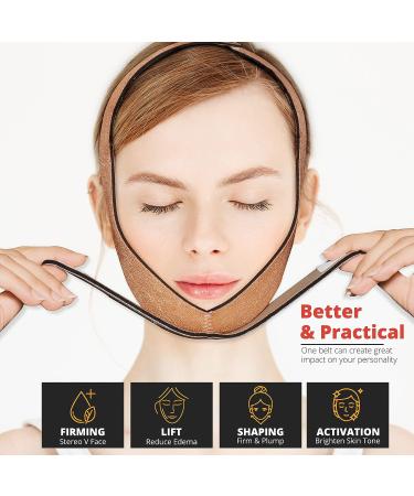 Adjustable Face Slimming Strap | Double Chin Reducer | Anti-aging V Line Lifting Mask - Orange - Buy Online on GoSupps.com