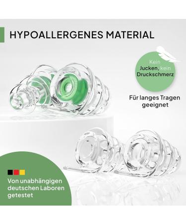Senner Musicpro Hearing Protection Plugs for Festivals & Concerts | Eco-Friendly Earplugs in Green | Aluminum Case Included - Buy Online on GoSupps.com