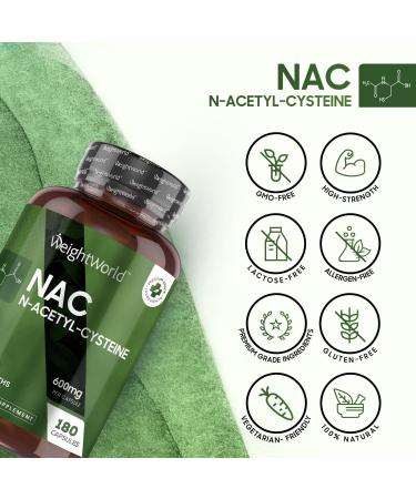 NAC Supplement - 180 Vegan Capsules (6 Months Supply) | N Acetyl Cysteine 600mg | Glutathione Support | Highly Bioavailable & Stable Form | Amino Acid Supplement - Buy Online on GoSupps.com