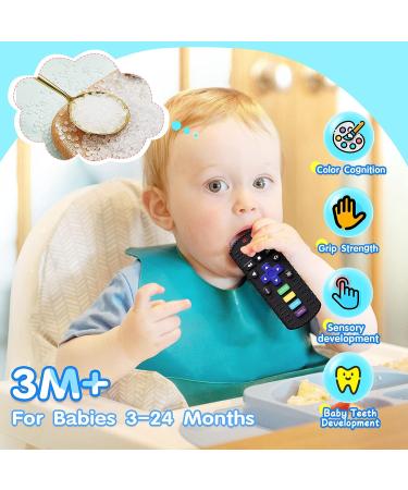 HOPEEYE Silicone Baby Teething Toys - TV Remote Control Design - BPA Free Chew Toys for Babies 6-12 Months (Black) - Buy Online on GoSupps.com