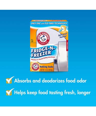Arm & Hammer Baking Soda Fridge & Freezer Odor Absorber 14 oz - Eliminate Odors Effectively! - Buy Online on GoSupps.com