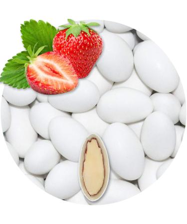 EinsSein 1 kg d'amandes au chocolat fraise blanc mat | dragées baptême, communion, fête, party, candybar | cadeaux pour invités de mariage | bonbons aux amandes | Badem sekeri