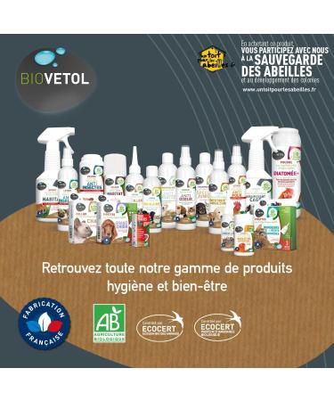 Biovetol - Organic Anti-Insect Care Shampoo - Ecocert Certified Organic Insect Repellent - Anti-fleas Anti-ticks - Care for Dogs Cats Puppies Kittens - 240 ML - Buy Online on GoSupps.com