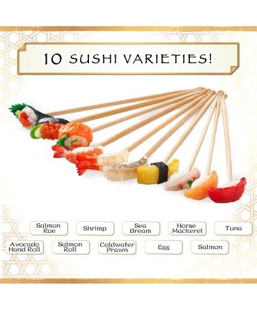 Sushi Ear Pick 10 Types Mimikaki with Mini Salmon Replica - Unique and Functional Ear Cleaning Tool - Buy Online on GoSupps.com