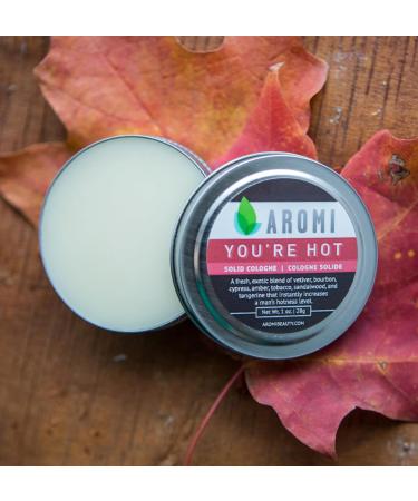 Aromi Solid Cologne | Fresh Woodsy Fragrance Vegan Cruelty-free Wax Vetiver Sandalwood and Amber Scent Men's Gift Day Night Travel (You're Hot) - Buy Online on GoSupps.com