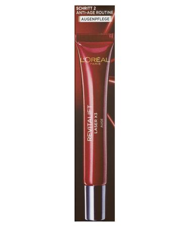 L'Or al Paris Revitalift Laser X3 Eye Care - Anti-Aging Eye Cream with Hyaluronic Acid (15ml Pack of 3) - International Shipping Available - Buy Online on GoSupps.com