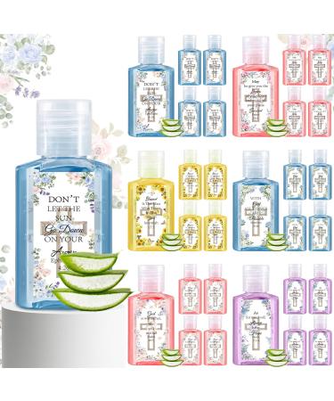 Demissle 30 Pcs Christian Mini Aloe Vera Gel Bulk 1 oz Religious Bible Verse Aloe Vera Gel Travel Size Gifts for Catholic Church Prayer Pastor Women Mom Holiday Easter Party Favors