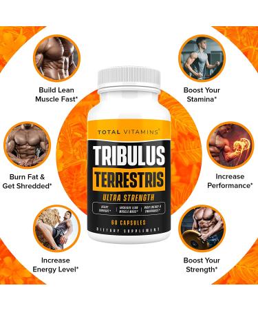 1500mg Tribulus Terrestris Extract for Men & Women - Energy & Strength Booster - 2 Pack - Vegan & Gluten Free - Buy Online on GoSupps.com