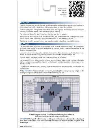 Truform Maternity Compression Pantyhose 20-30 mmHg - Tummy Support - Black X-Tall - Buy Online on GoSupps.com